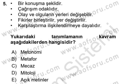Temel Sanat ve Tasarım Eğitimi Dersi 2023 - 2024 Yılı Yaz Okulu Sınav Soruları 5. Soru