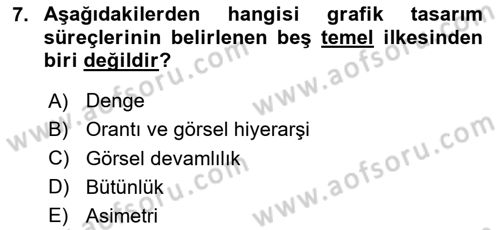 Temel Sanat ve Tasarım Eğitimi Dersi 2024 - 2025 Yılı (Vize) Ara Sınav Soruları 7. Soru