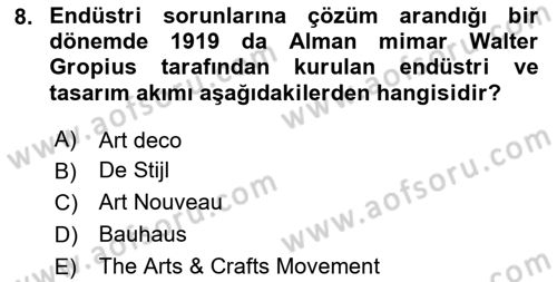 Temel Sanat ve Tasarım Eğitimi Dersi 2024 - 2025 Yılı (Vize) Ara Sınav Soruları 8. Soru
