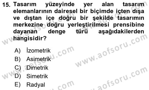 Temel Sanat ve Tasarım Eğitimi Dersi 2024 - 2025 Yılı (Final) Dönem Sonu Sınav Soruları 15. Soru