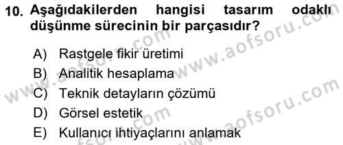 Temel Sanat ve Tasarım Eğitimi Dersi 2025 - 2026 Yılı (Vize) Ara Sınav Soruları 10. Soru