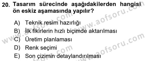 Temel Sanat ve Tasarım Eğitimi Dersi 2025 - 2026 Yılı (Vize) Ara Sınav Soruları 20. Soru