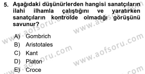Temel Sanat ve Tasarım Eğitimi Dersi 2025 - 2026 Yılı (Vize) Ara Sınav Soruları 5. Soru