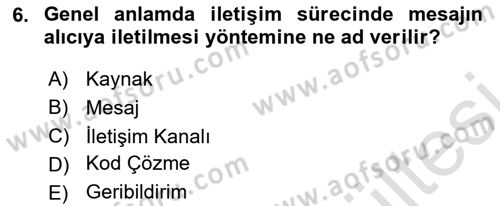 Temel Sanat ve Tasarım Eğitimi Dersi 2025 - 2026 Yılı (Vize) Ara Sınav Soruları 6. Soru