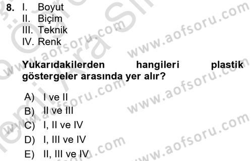 Temel Sanat ve Tasarım Eğitimi Dersi 2025 - 2026 Yılı (Vize) Ara Sınav Soruları 8. Soru