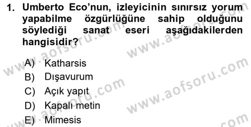 Temel Sanat ve Tasarım Eğitimi Dersi 2025 - 2026 Yılı Yaz Okulu Sınav Soruları 1. Soru