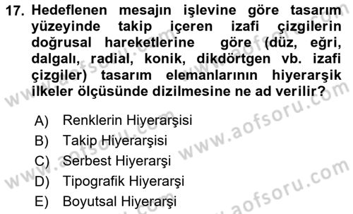 Temel Sanat ve Tasarım Eğitimi Dersi 2025 - 2026 Yılı Yaz Okulu Sınav Soruları 17. Soru