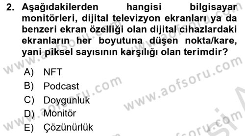 Temel Sanat ve Tasarım Eğitimi Dersi 2025 - 2026 Yılı Yaz Okulu Sınav Soruları 2. Soru