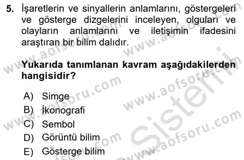 Temel Sanat ve Tasarım Eğitimi Dersi 2025 - 2026 Yılı Yaz Okulu Sınav Soruları 5. Soru