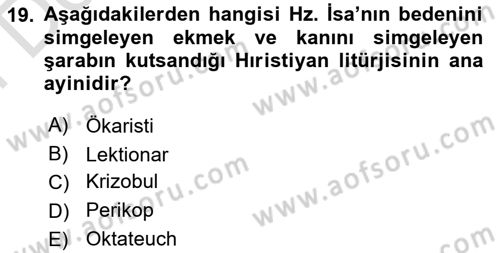 Anadolu Kültür Tarihi Dersi 2021 - 2022 Yılı (Final) Dönem Sonu Sınav Soruları 19. Soru
