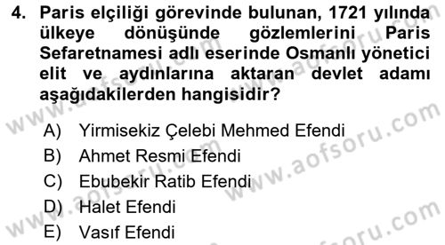 Anadolu Kültür Tarihi Dersi 2022 - 2023 Yılı Yaz Okulu Sınav Soruları 4. Soru