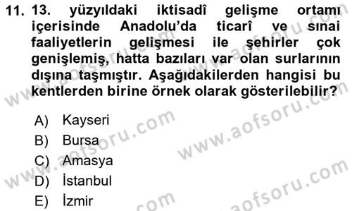 Anadolu Kültür Tarihi Dersi 2023 - 2024 Yılı (Final) Dönem Sonu Sınav Soruları 11. Soru