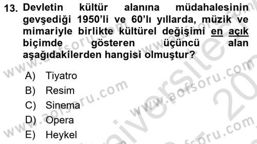 Anadolu Kültür Tarihi Dersi 2023 - 2024 Yılı (Final) Dönem Sonu Sınav Soruları 13. Soru