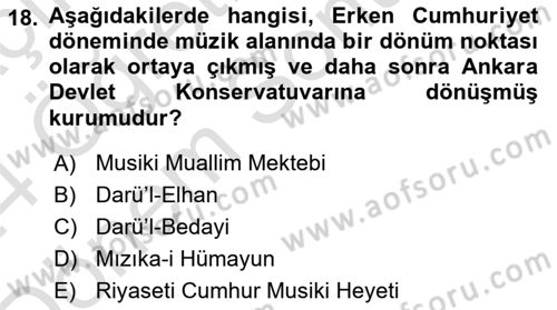 Anadolu Kültür Tarihi Dersi 2023 - 2024 Yılı (Final) Dönem Sonu Sınav Soruları 18. Soru