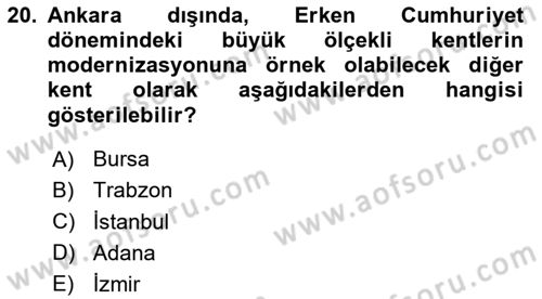 Anadolu Kültür Tarihi Dersi 2023 - 2024 Yılı (Final) Dönem Sonu Sınav Soruları 20. Soru