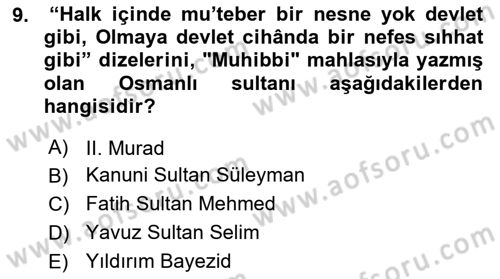 Anadolu Kültür Tarihi Dersi 2023 - 2024 Yılı (Final) Dönem Sonu Sınav Soruları 9. Soru
