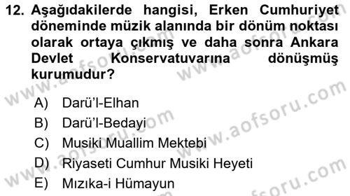 Anadolu Kültür Tarihi Dersi 2023 - 2024 Yılı Yaz Okulu Sınav Soruları 12. Soru