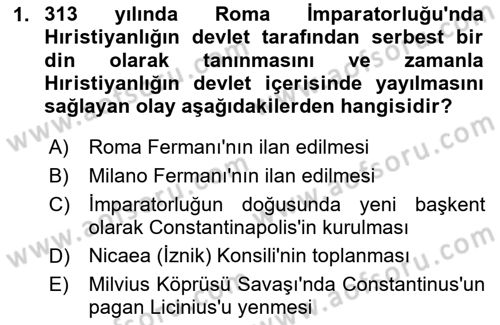 Anadolu Kültür Tarihi Dersi 2024 - 2025 Yılı (Final) Dönem Sonu Sınav Soruları 1. Soru