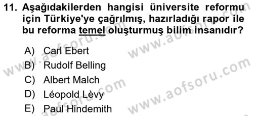 Anadolu Kültür Tarihi Dersi 2024 - 2025 Yılı Yaz Okulu Sınav Soruları 11. Soru