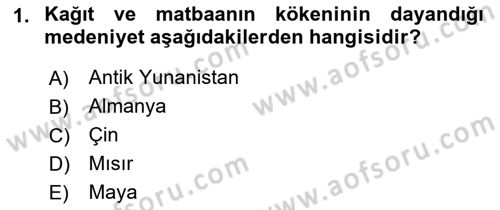 Görsel İletişim ve Tasarım Tarihi Dersi 2021 - 2022 Yılı (Vize) Ara Sınav Soruları 1. Soru