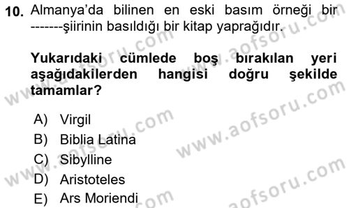 Görsel İletişim ve Tasarım Tarihi Dersi 2021 - 2022 Yılı (Vize) Ara Sınav Soruları 10. Soru