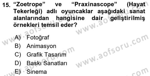 Görsel İletişim ve Tasarım Tarihi Dersi 2021 - 2022 Yılı (Vize) Ara Sınavı 15. Soru