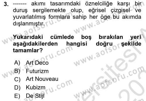 Görsel İletişim ve Tasarım Tarihi Dersi 2021 - 2022 Yılı (Final) Dönem Sonu Sınav Soruları 3. Soru