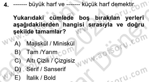 Görsel İletişim ve Tasarım Tarihi Dersi 2021 - 2022 Yılı (Final) Dönem Sonu Sınav Soruları 4. Soru