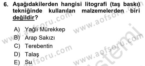 Görsel İletişim ve Tasarım Tarihi Dersi 2021 - 2022 Yılı Yaz Okulu Sınavı 6. Soru