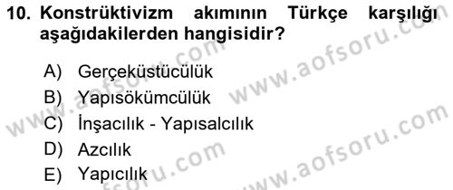 Görsel İletişim ve Tasarım Tarihi Dersi 2022 - 2023 Yılı Yaz Okulu Sınav Soruları 10. Soru