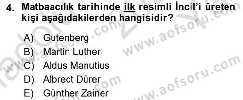 Görsel İletişim ve Tasarım Tarihi Dersi 2022 - 2023 Yılı Yaz Okulu Sınav Soruları 4. Soru