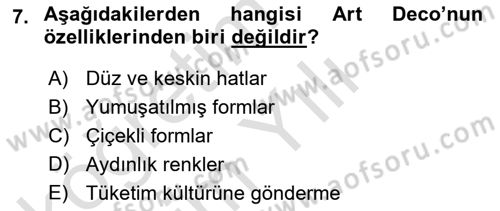 Görsel İletişim ve Tasarım Tarihi Dersi 2022 - 2023 Yılı Yaz Okulu Sınav Soruları 7. Soru