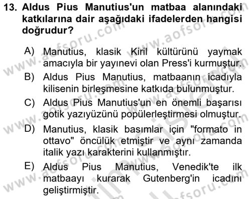 Görsel İletişim ve Tasarım Tarihi Dersi 2023 - 2024 Yılı (Vize) Ara Sınav Soruları 13. Soru