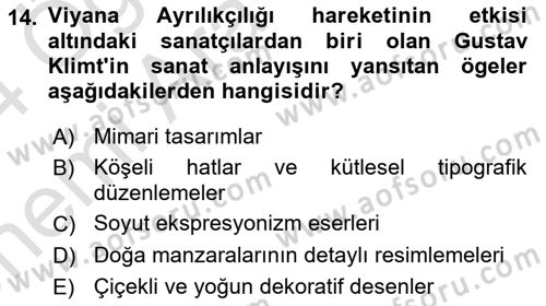 Görsel İletişim ve Tasarım Tarihi Dersi 2023 - 2024 Yılı (Vize) Ara Sınav Soruları 14. Soru