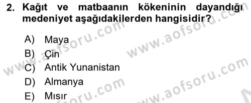 Görsel İletişim ve Tasarım Tarihi Dersi 2023 - 2024 Yılı (Vize) Ara Sınav Soruları 2. Soru