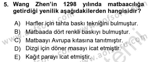 Görsel İletişim ve Tasarım Tarihi Dersi 2023 - 2024 Yılı (Vize) Ara Sınav Soruları 5. Soru