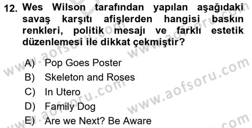 Görsel İletişim ve Tasarım Tarihi Dersi 2023 - 2024 Yılı (Final) Dönem Sonu Sınav Soruları 12. Soru