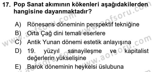 Görsel İletişim ve Tasarım Tarihi Dersi 2023 - 2024 Yılı (Final) Dönem Sonu Sınav Soruları 17. Soru
