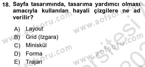 Görsel İletişim ve Tasarım Tarihi Dersi 2023 - 2024 Yılı (Final) Dönem Sonu Sınav Soruları 18. Soru