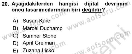 Görsel İletişim ve Tasarım Tarihi Dersi 2023 - 2024 Yılı Yaz Okulu Sınav Soruları 20. Soru