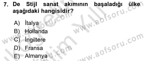 Görsel İletişim ve Tasarım Tarihi Dersi 2023 - 2024 Yılı Yaz Okulu Sınav Soruları 7. Soru