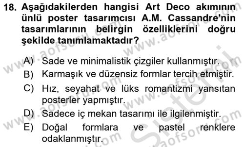Görsel İletişim ve Tasarım Tarihi Dersi 2024 - 2025 Yılı (Vize) Ara Sınav Soruları 18. Soru