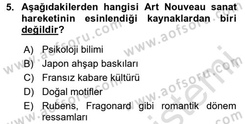 Görsel İletişim ve Tasarım Tarihi Dersi 2024 - 2025 Yılı (Final) Dönem Sonu Sınav Soruları 5. Soru