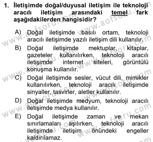 Görsel İletişim ve Tasarım Tarihi Dersi 2025 - 2026 Yılı (Vize) Ara Sınav Soruları 1. Soru