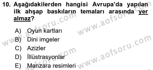Görsel İletişim ve Tasarım Tarihi Dersi 2025 - 2026 Yılı (Vize) Ara Sınav Soruları 10. Soru