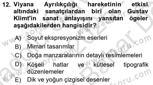 Görsel İletişim ve Tasarım Tarihi Dersi 2025 - 2026 Yılı (Vize) Ara Sınav Soruları 12. Soru