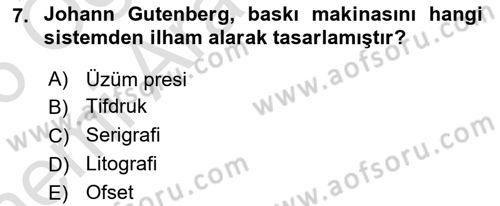 Görsel İletişim ve Tasarım Tarihi Dersi 2025 - 2026 Yılı (Vize) Ara Sınav Soruları 7. Soru