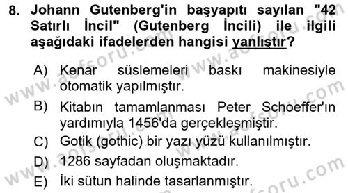 Görsel İletişim ve Tasarım Tarihi Dersi 2025 - 2026 Yılı (Vize) Ara Sınav Soruları 8. Soru