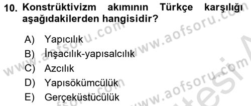 Görsel İletişim ve Tasarım Tarihi Dersi 2025 - 2026 Yılı (Final) Dönem Sonu Sınav Soruları 10. Soru
