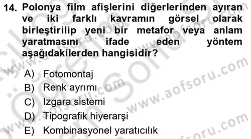 Görsel İletişim ve Tasarım Tarihi Dersi 2025 - 2026 Yılı (Final) Dönem Sonu Sınav Soruları 14. Soru